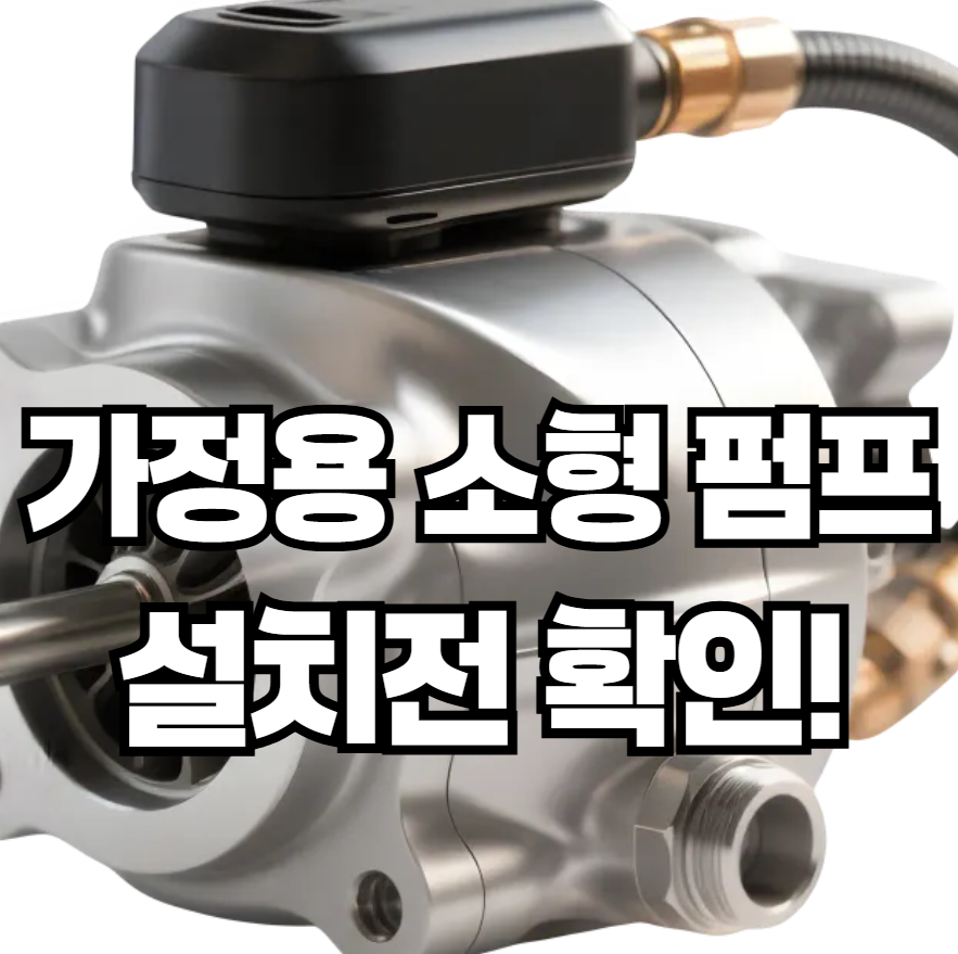 가정용 소형 펌프 설치 시 고려할 점