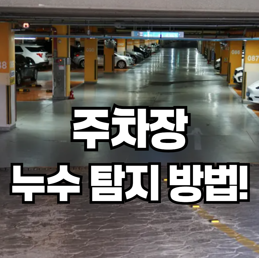 지하 주차장 천장에서 물이 떨어질 때, 누수 탐지 작업